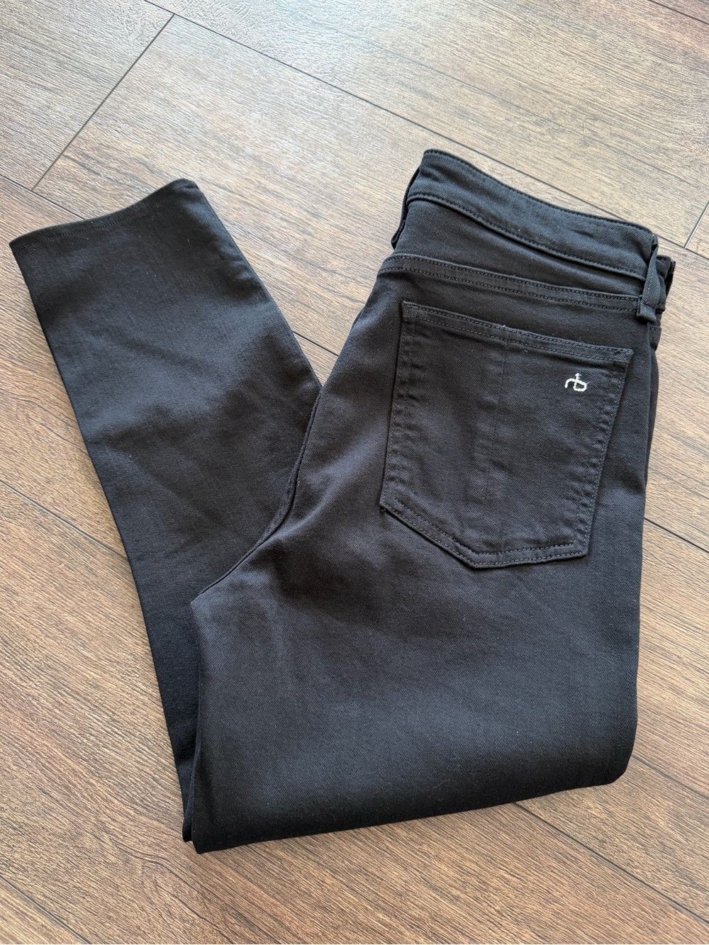 Rag & Bone Black High Rise Ankle Cropped Jeans Size 28 Viscose Blend